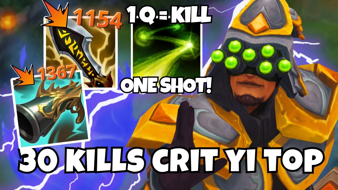 FULL CRIT MASTER YI TOP INSANE 30 KILLS GAME