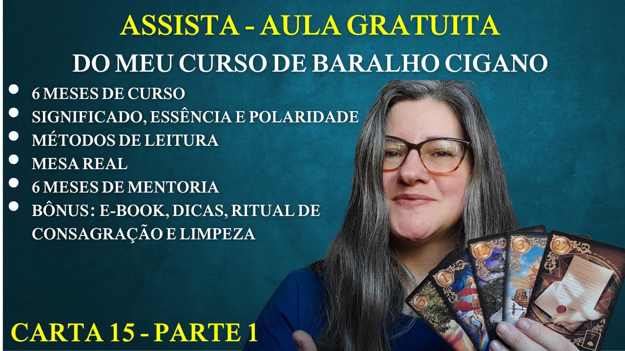 Assista gratuitamente uma aula do meu curso de Baralho Cigano - Aula 29 - Carta do Urso - Parte 1