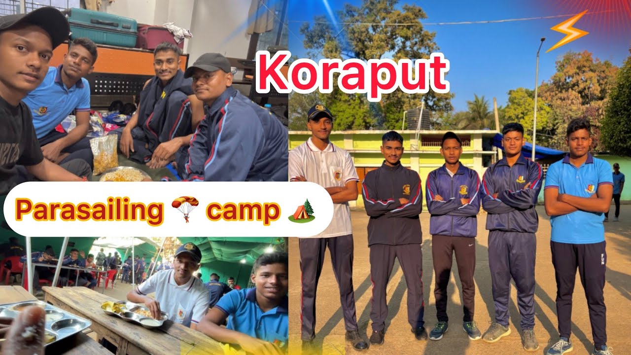 Parasailing 🪂Ncc Training camp #At koraput 3rd day #odisha #sunil vlog bdk