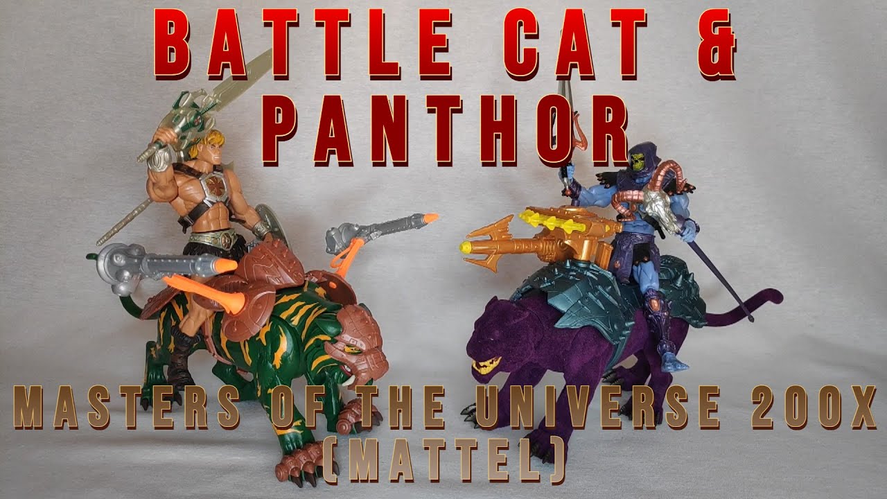 Figuras al detalle - Battle Cat & Panthor (Masters of the Universe 200X, Mattel)
