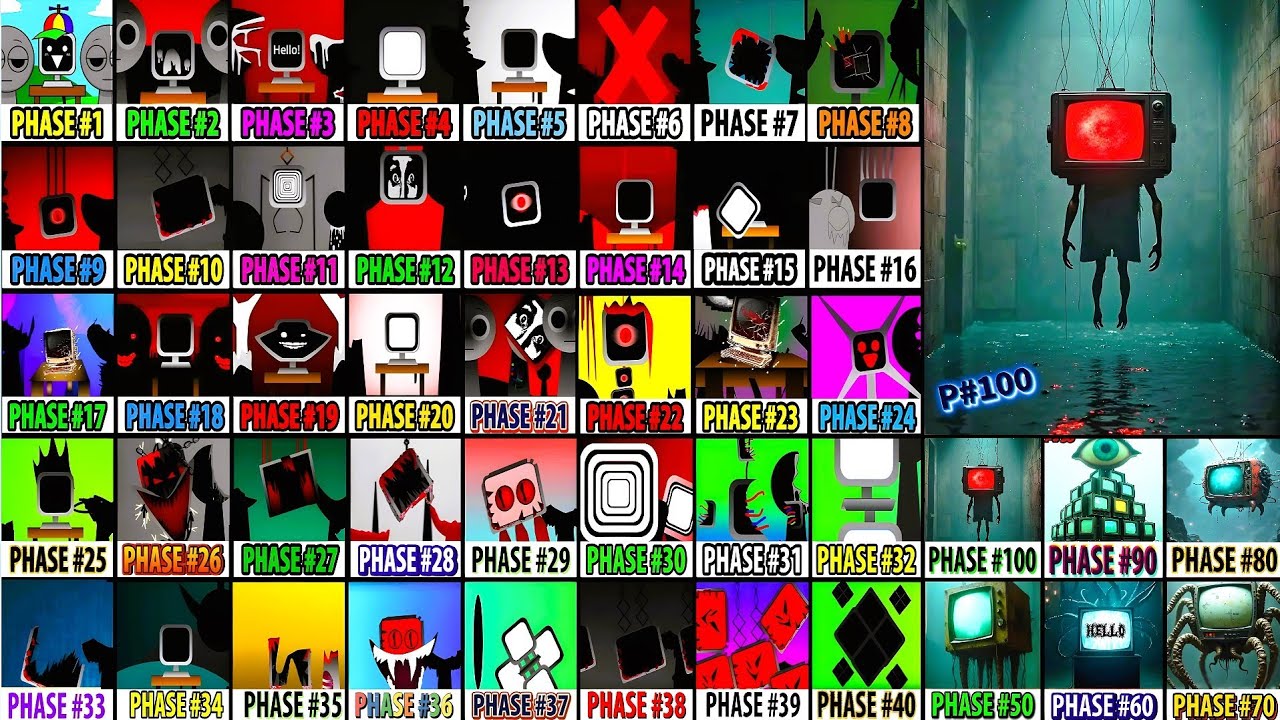 Incredibox Sprunki Mix All Phases: Phase 10 VS Phase 20 VS Phase 30 VS Phase 40 VS Phase 50-80-100