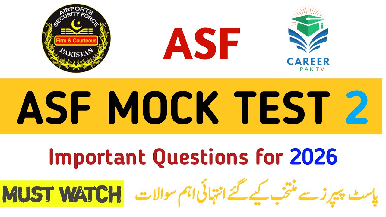 ASF Written Test Preparation 2026 | ASF Mock test 2 | ASF Test Preparation 2026