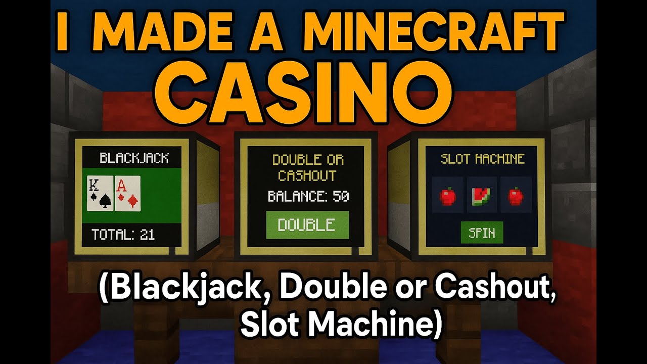 Minecraft ♠️Casino♦️ built on ComputerCraft (BlackJack, Double or Cashout, Slot Machine) | Showcase