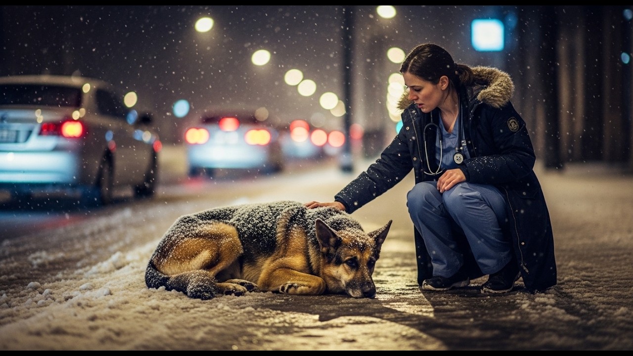Old German shepherd Was Too Weak and Had No Chance to Survive the Cold — Until One Woman Let Him In