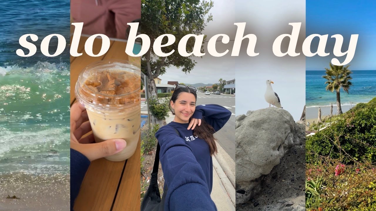 california beach day *solo*: exploring laguna beach, coffee run, summer vlog, trying something new