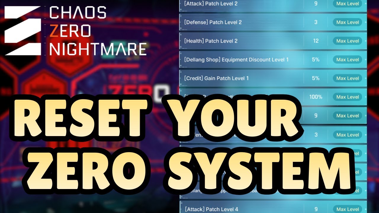 Reset Zero System Upgrades to Build Save Files Easier | Chaos Zero Nightmare