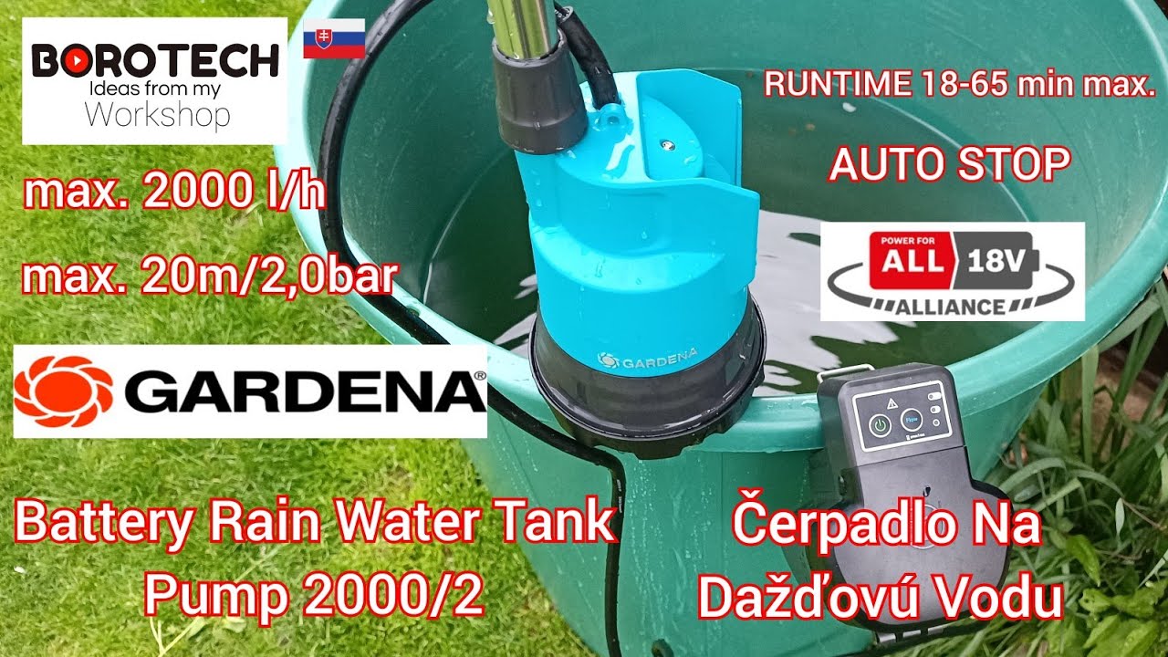 # 195 - Обзор - GARDENA Performance Аккумуляторный насос для бочек с дождевой водой