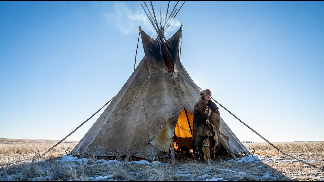 How Native Americans Built Hide Tents (Tipis) to Survive -40°C Winter? | Architecture Documentary