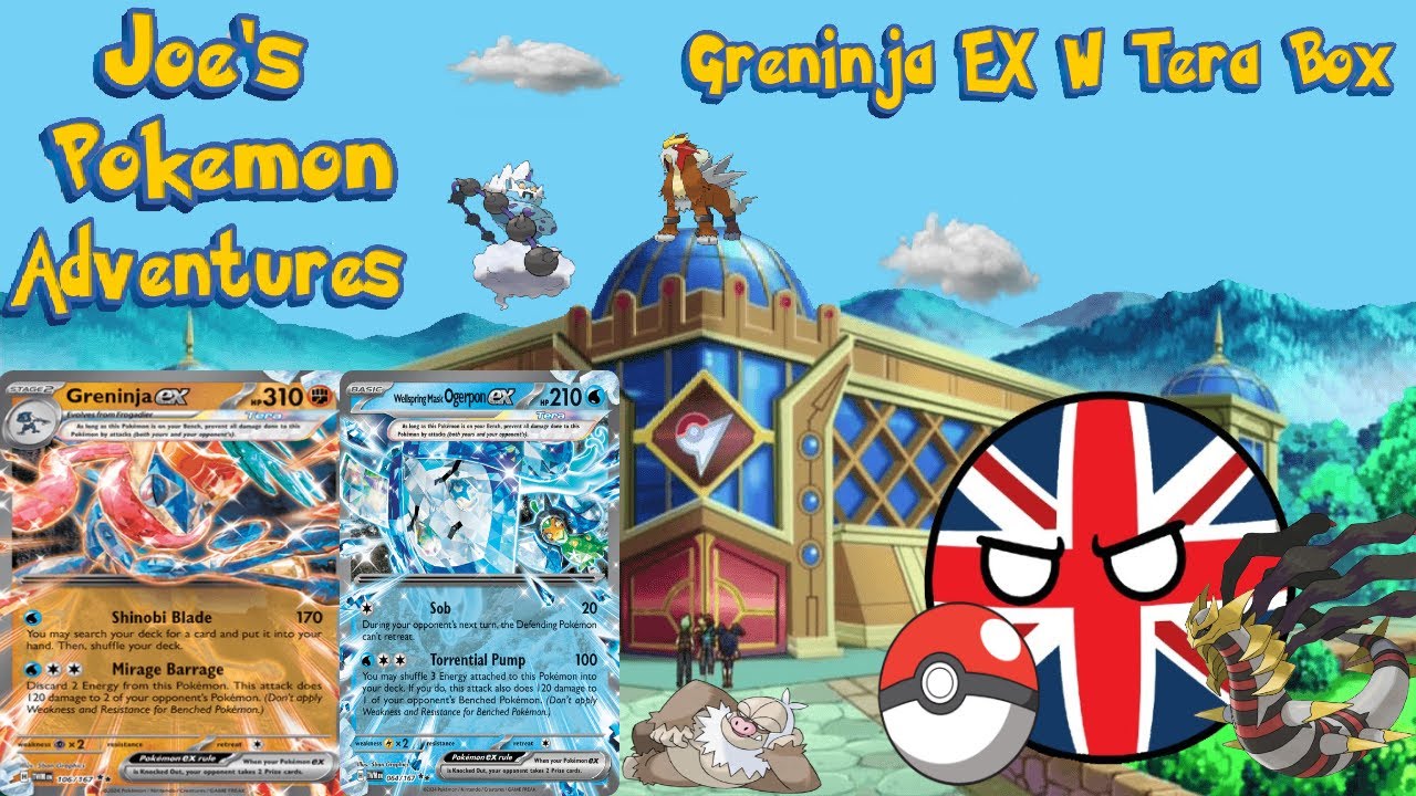 Greninja EX W Tera Box. Showcasing my decklist. Pokémon Trading Card Game