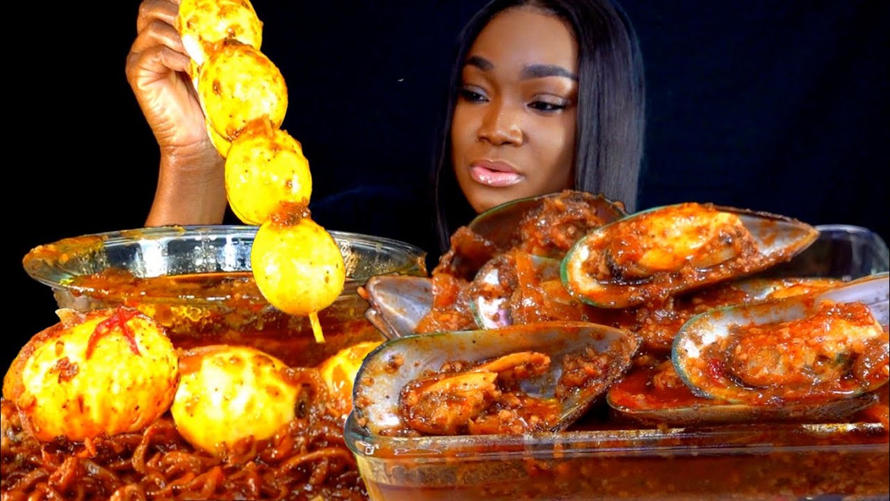 GREEN LIPPED MUSSEL SEAFOOD BOIL MUKBANG | 2XSPICY NOODELE | Asmr Food | Asmr Eating