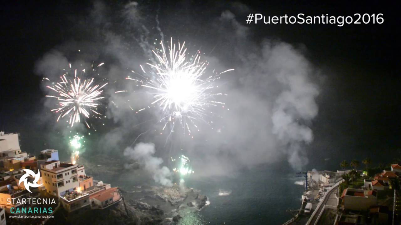 Fuegos Puerto Santiago 2016. Pirotecnia PiroMart