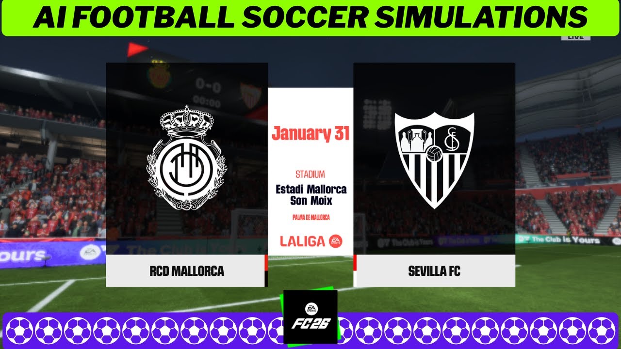 MALLORCA vs SEVILLA ⚽ LaLiga 2025/26 Matchday 22 🇪🇸 EA FC 26 Simulation