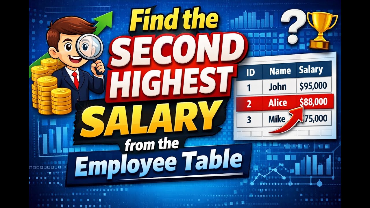 Find Second Highest Salary from EMP Table || SQL|| Qus & Ans Series|| Qus -1