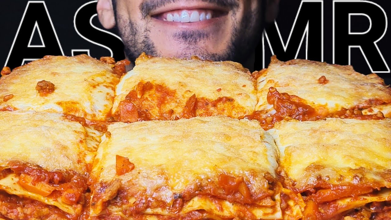 ASMR EXTREME CHEESY BEEF LASAGNA (EATING SOUNDS) NO TALKING MUKBANG