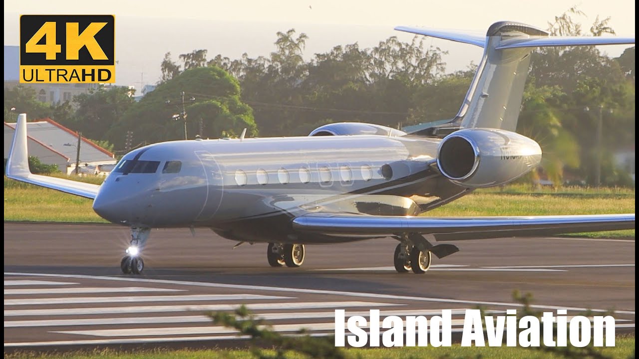 (4K) Private Jet Movements !!! Gulfstream G450/Global 5000/Gulfstream G650ER Action @ St. Kitts