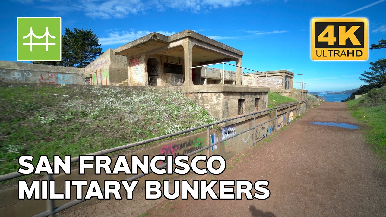 Walking along abandoned San Francisco Military Bunkers in California USA 2021 - 🎧 Ambient Sound [4K]