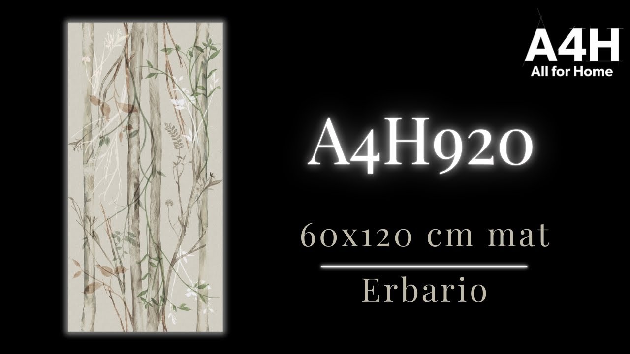 Gres na ścianę 60x120 cm szary w roślinne wzory mat A4H920 Erbario
