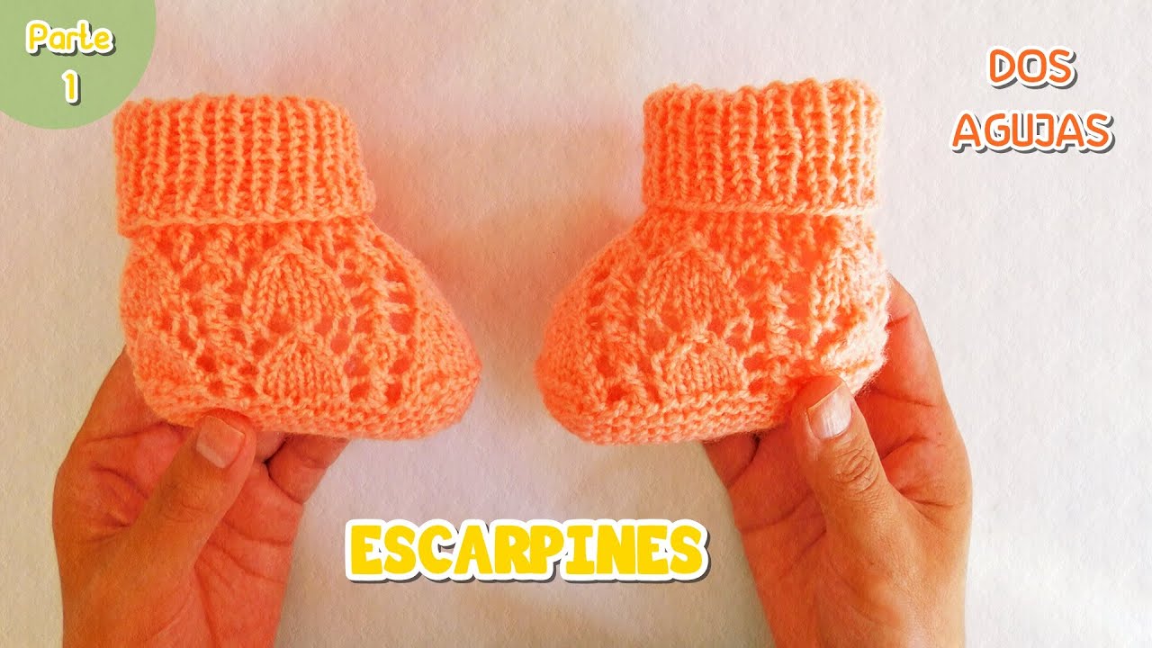 Como tejer un Ajuar: escarpines, botitas, zapatitos dos agujas, palitos. Tejido paso a paso. Parte 1