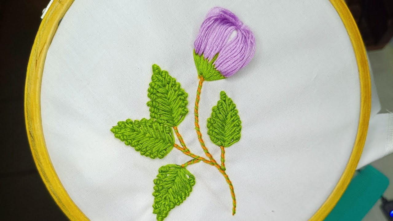 Beautiful flower design with hand embroidery 🪡