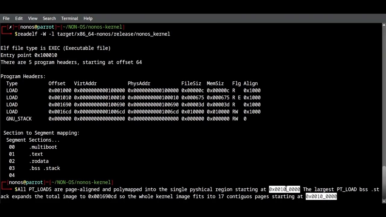 Kernel inspection + UEFI loader deep-dive (PART 1/2) readelf, program headers, page math, loader.rs 