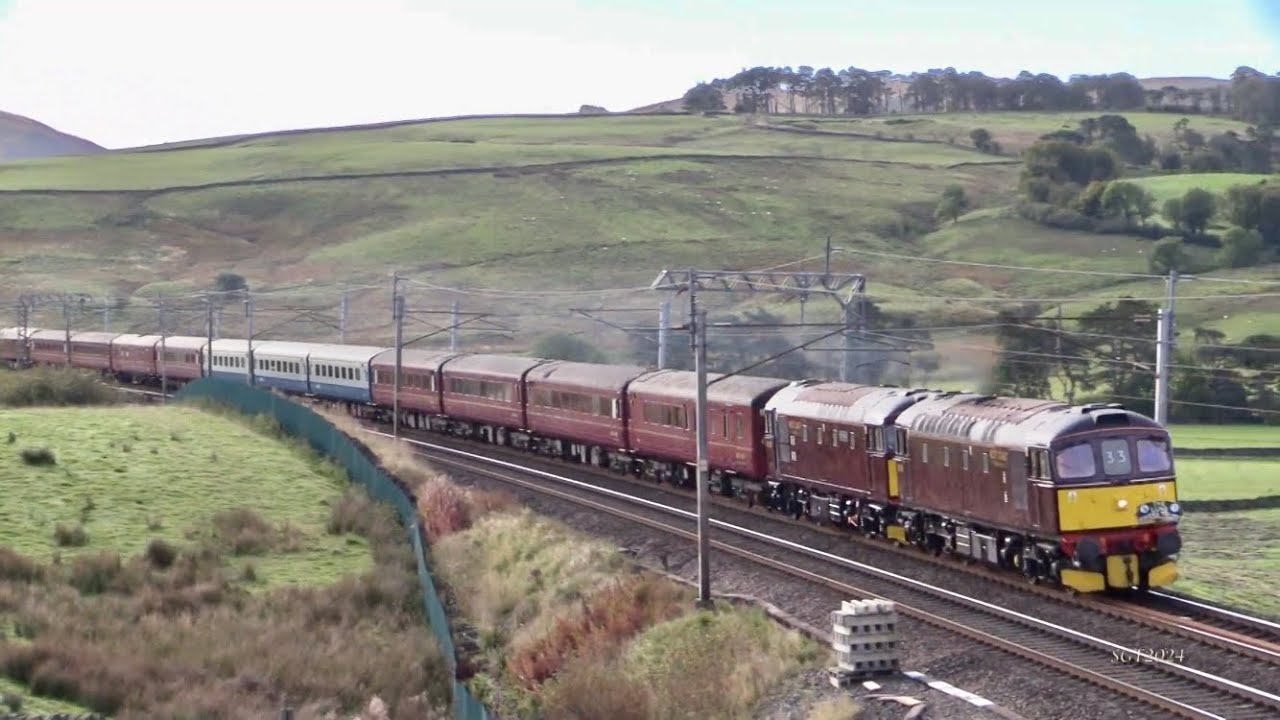 33029 & 33207 Double headed Thrash over Shap on The Lune Rivers Trust Special 28/9/24.