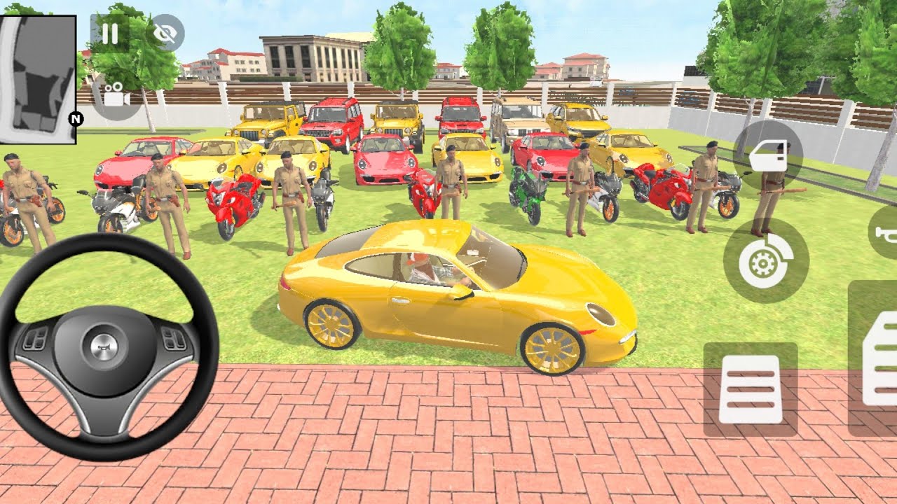 Indian Auto Thaft simulator game me franklin ne apni golden porsche ko drive Kay hai game 