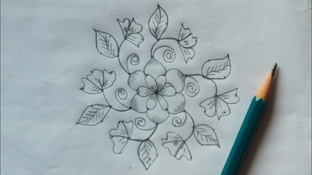 9&5 dots rangoli Beautiful design 🌺💐🦋🌹