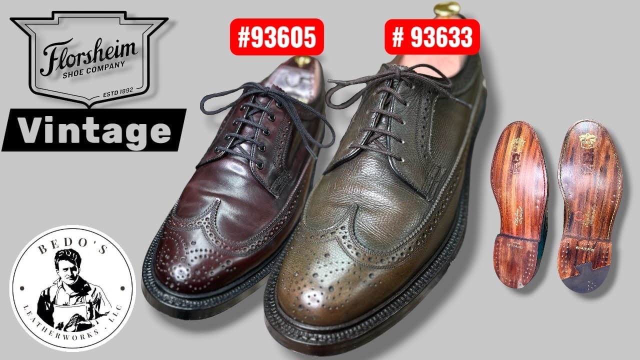 VINTAGE Florsheim Restoration. #93633 Forrest Green VERY RARE. Second Pair #93605 SHELL Cordovan#388