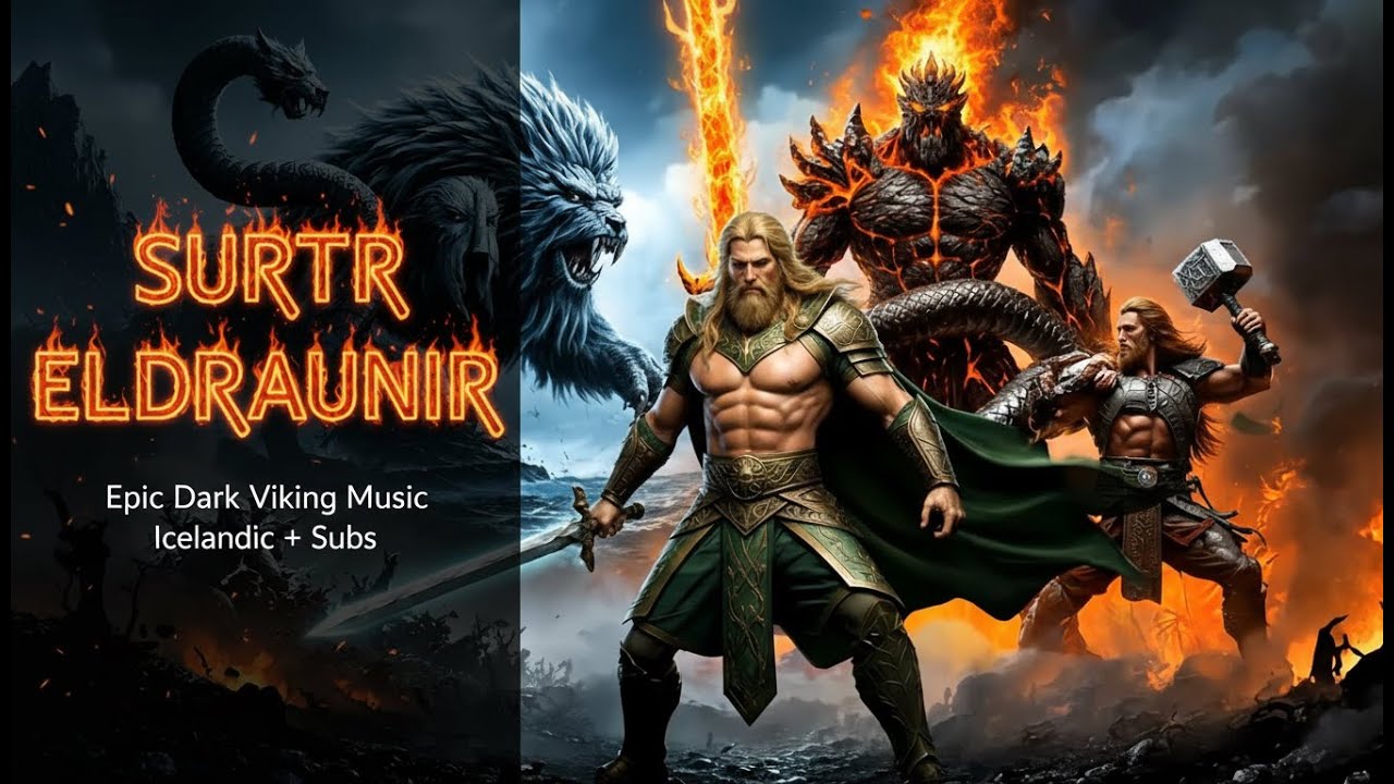 SURTR ELDRAUNIR - Epic Dark Viking Music | Ragnarök Fire Giant (Icelandic + English Subs)