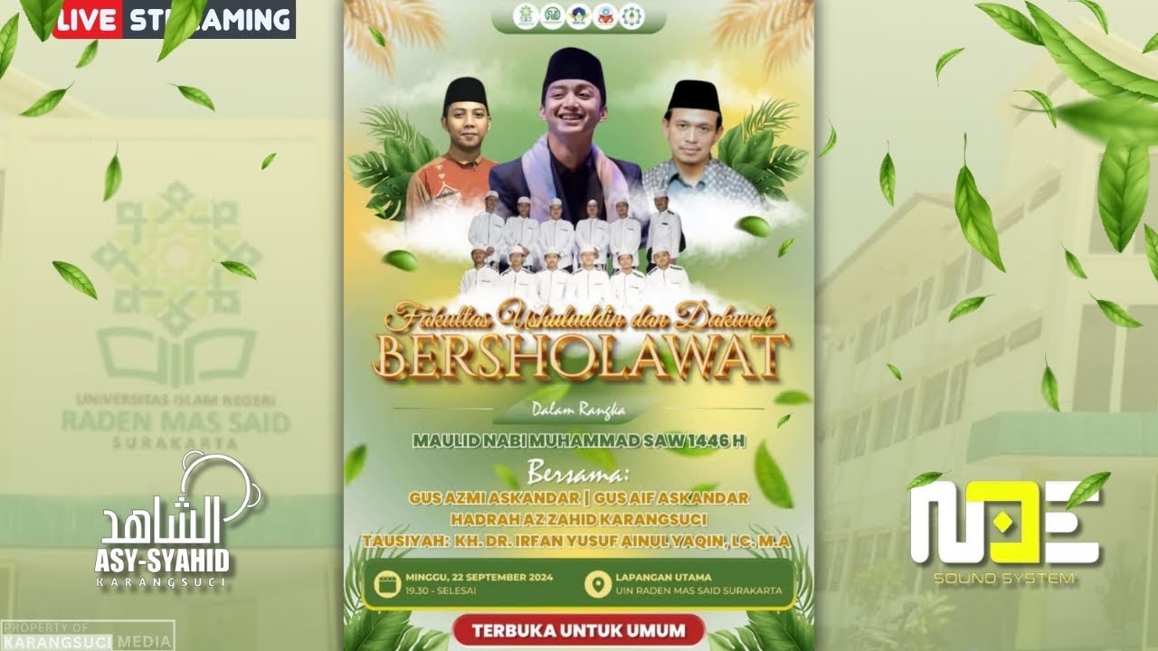 🔴LIVE FUD UIN SURAKARTA BERSHOLAWAT BERSAMA GUS AZMI & GUS AIF ASKANDAR | ASY SYAHID KARANGSUCI