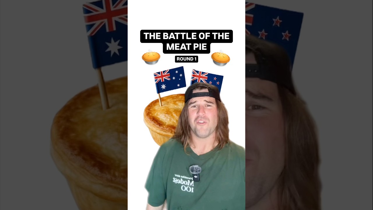 🥧THE BATTLE OF THE MEAT PIE🥧 NZ VS AUS #russeats #nz #newzealand #nzvsaus #nzpies #meatpie #aussie
