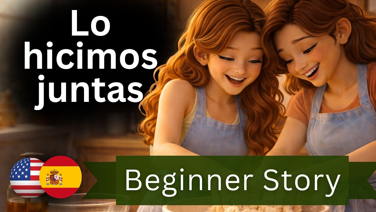 👩‍🍳 Learn Spanish Through a Cozy Kitchen Story (A1–A2) |  We Did It Together | Spanish + English