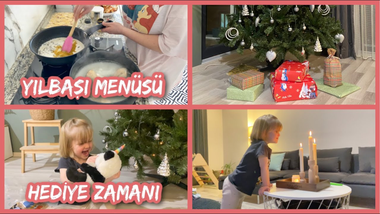 Yılbaşı Vlog 🎄 Market Alışverişi 🛍 Yılbaşı Menüsü 🍽🥘 Beyaz Hediyelerini Açıyor 🎁🥳