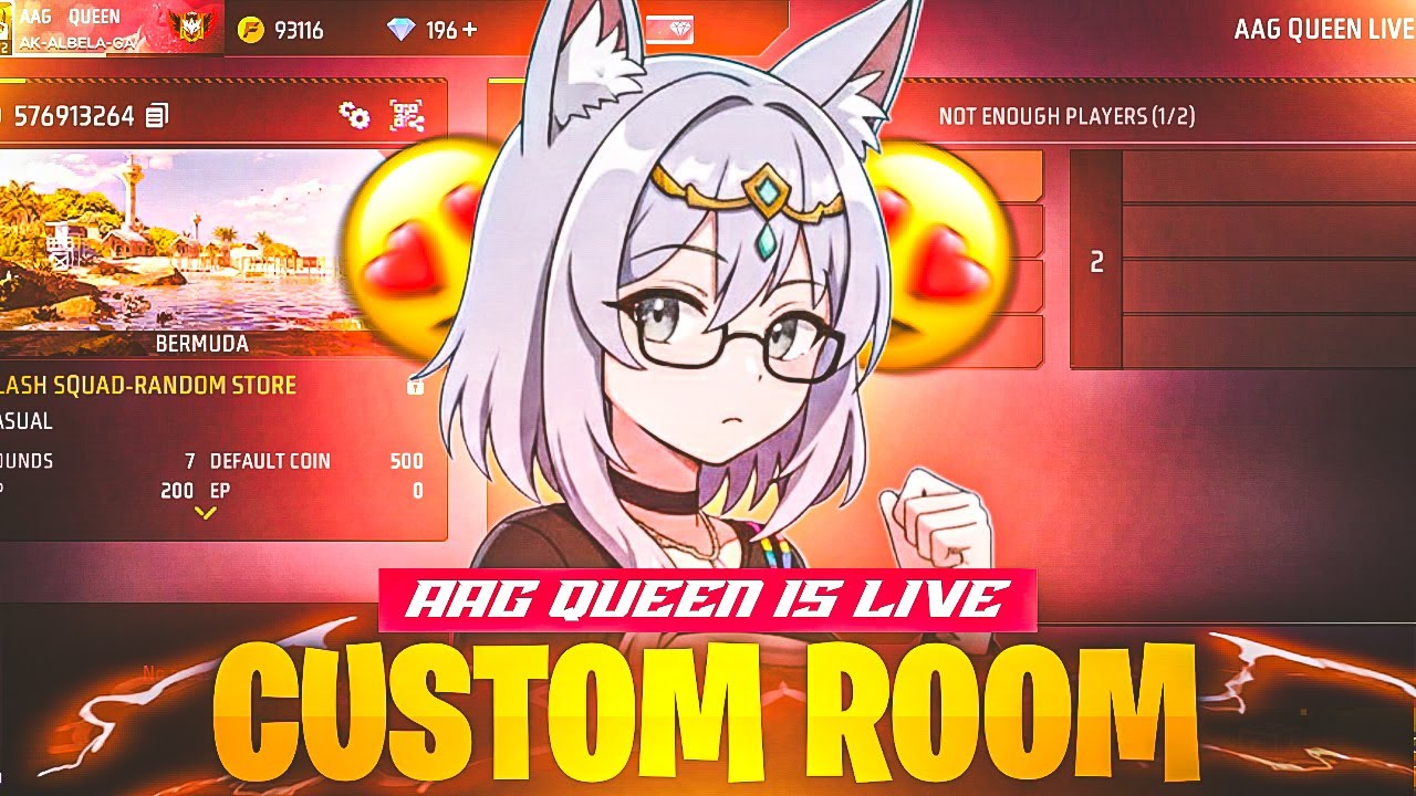 Free Fire Girl Live 🔴 | ID Reaction + Custom Room Gameplay 😍 | AAG QUEEN Is Live | #shortsfeed