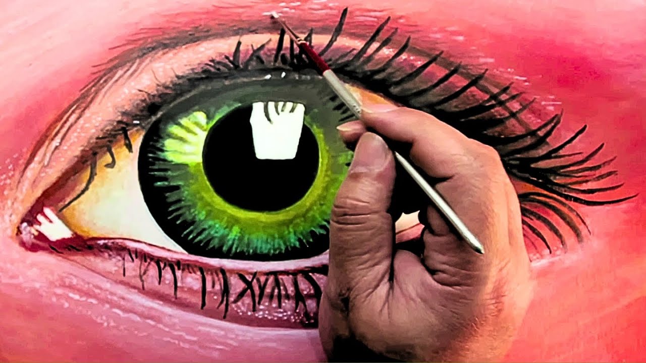 Como Pintar OJO REALISTA con pintura acrilica