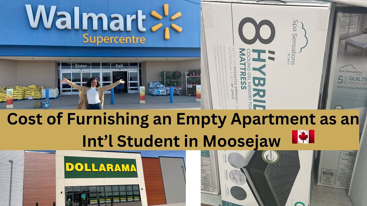 Vlog: Cost of furnishing an empty apartment as an Int’l student in Moosejaw, Saskatchewan, 🇨🇦