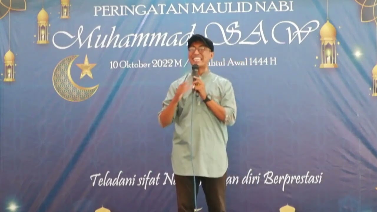 Lucu penampilan dongeng dari kak hilmi dalam acara maulid nabi Muhammad Saw