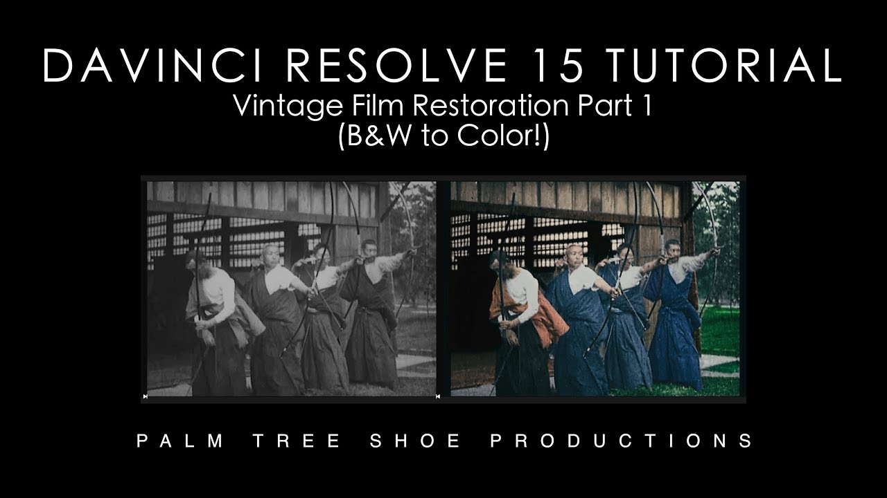 DaVinci Resolve 15 Tutorial: Vintage Film Restoration Part 1 (B&W to Color!)