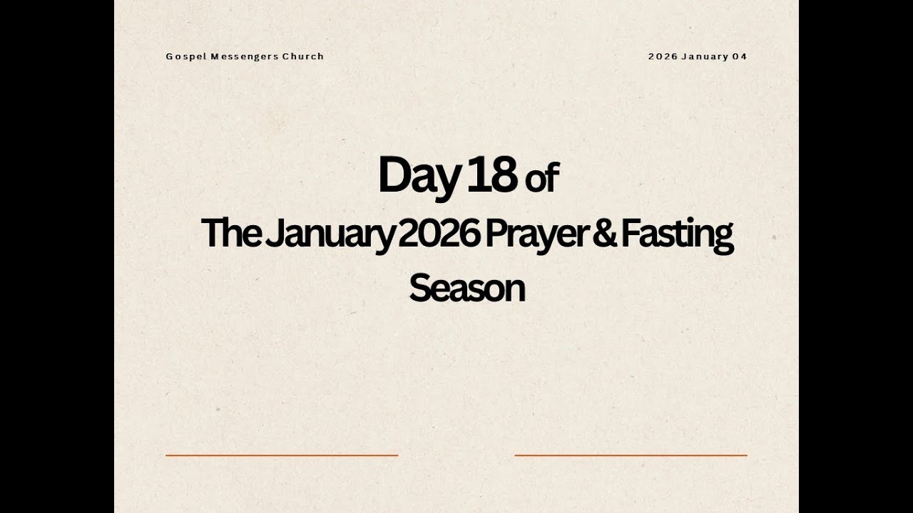 Day 18 Of Our January 2026 Prayer and Fasting Services with Rev. Moses Ssemanda Mbuga.
