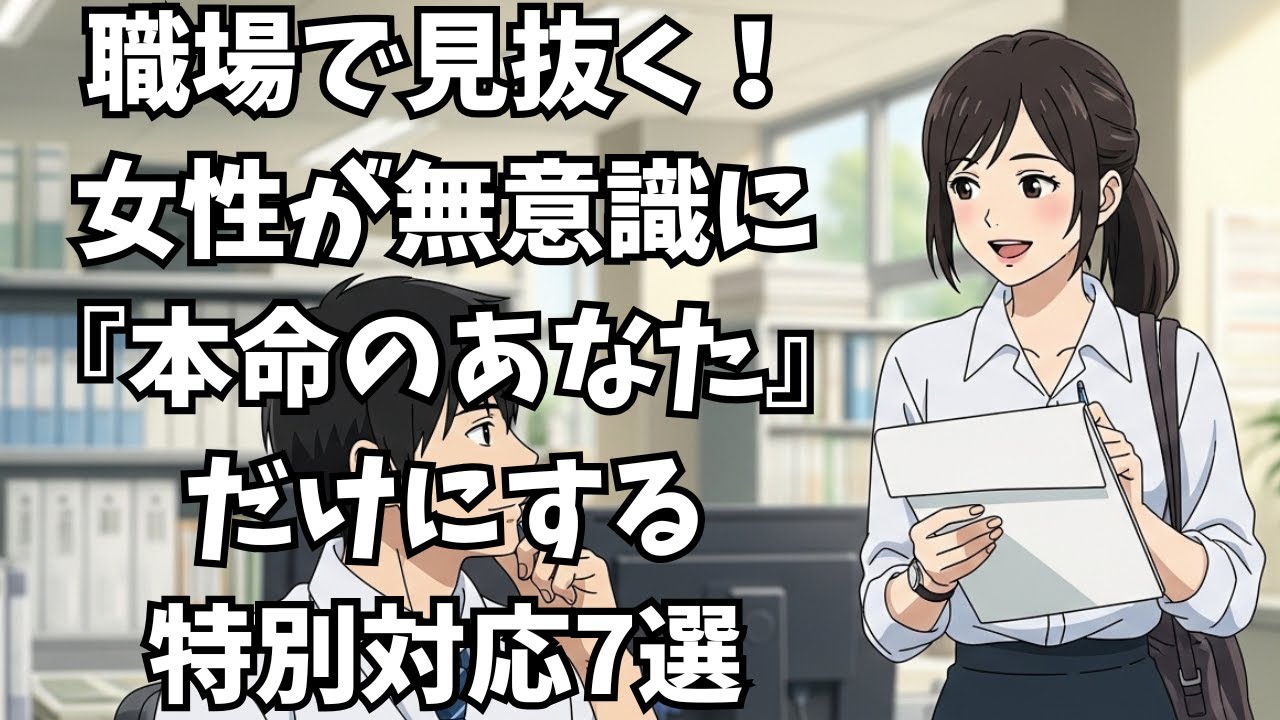 職場で見抜く！女性が無意識に『本命のあなた』だけにする特別対応7選