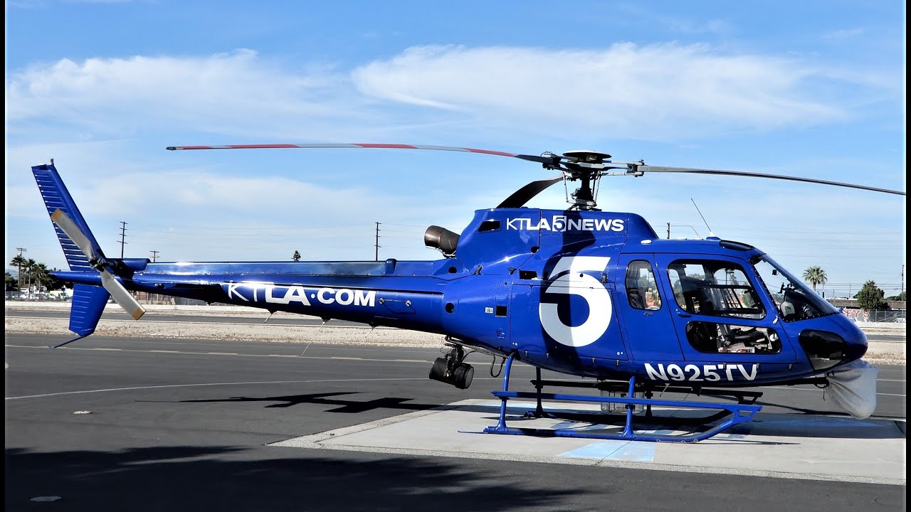 2 AS350 News Helicopters NBC & KTLA N358TV & N925TV Airbus H125 Extra Footage