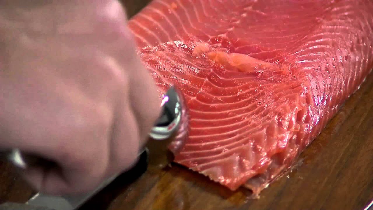 schneiden von rauchlachs