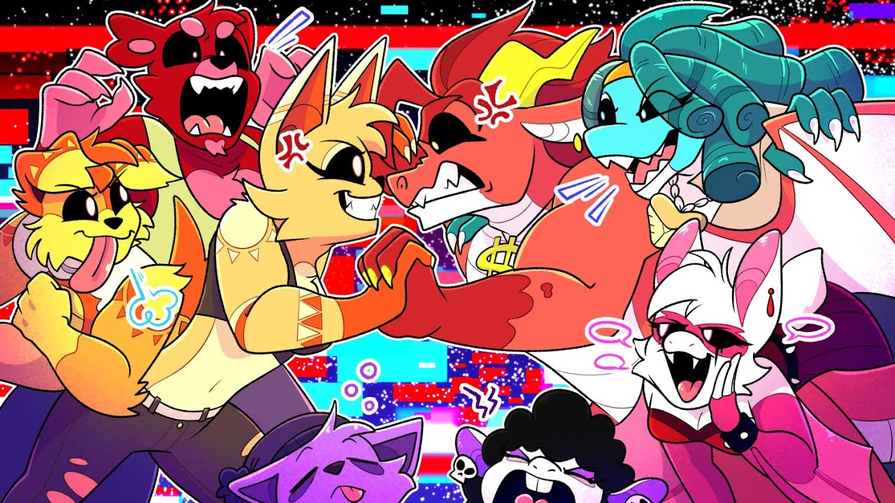 CatNap x CatFeine против Simon Smoke и The Nightmare Critters Crew┃Poppy Playtime, глава 4┃Comic Dub