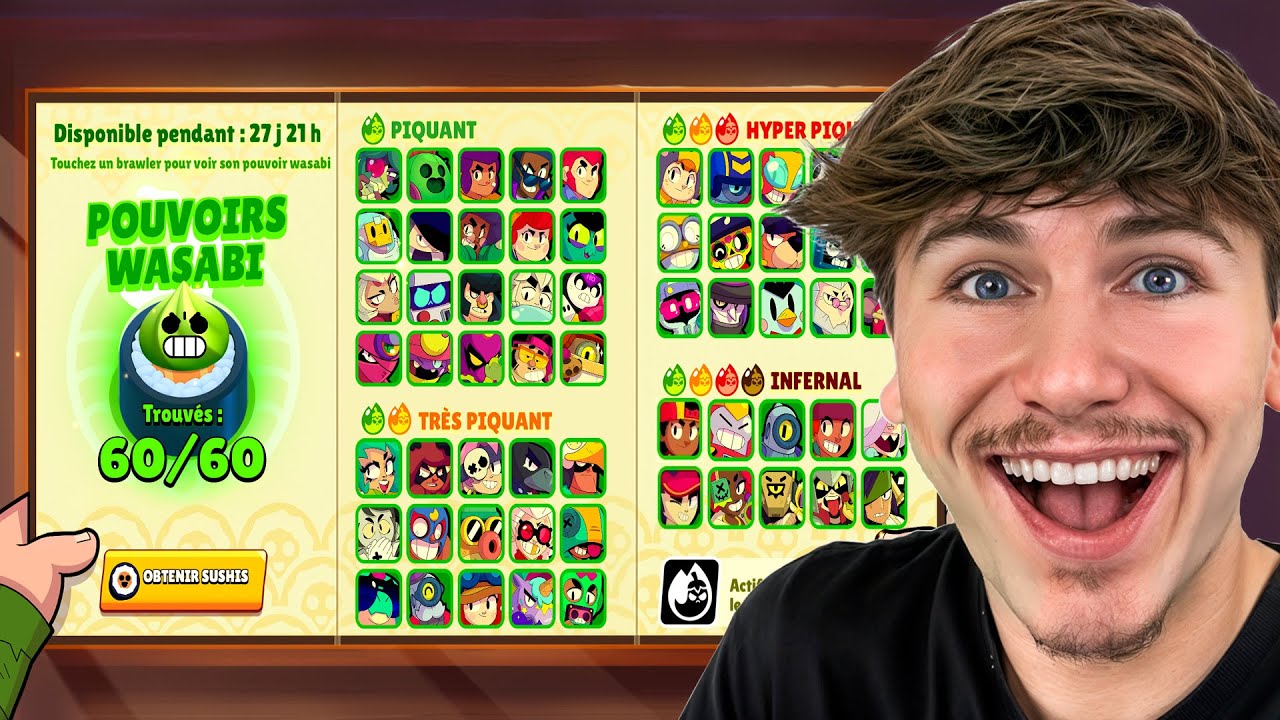 JE TEST TOUS LES POUVOIRS WASABI SUR BRAWL STARS !! (Dinguerie)