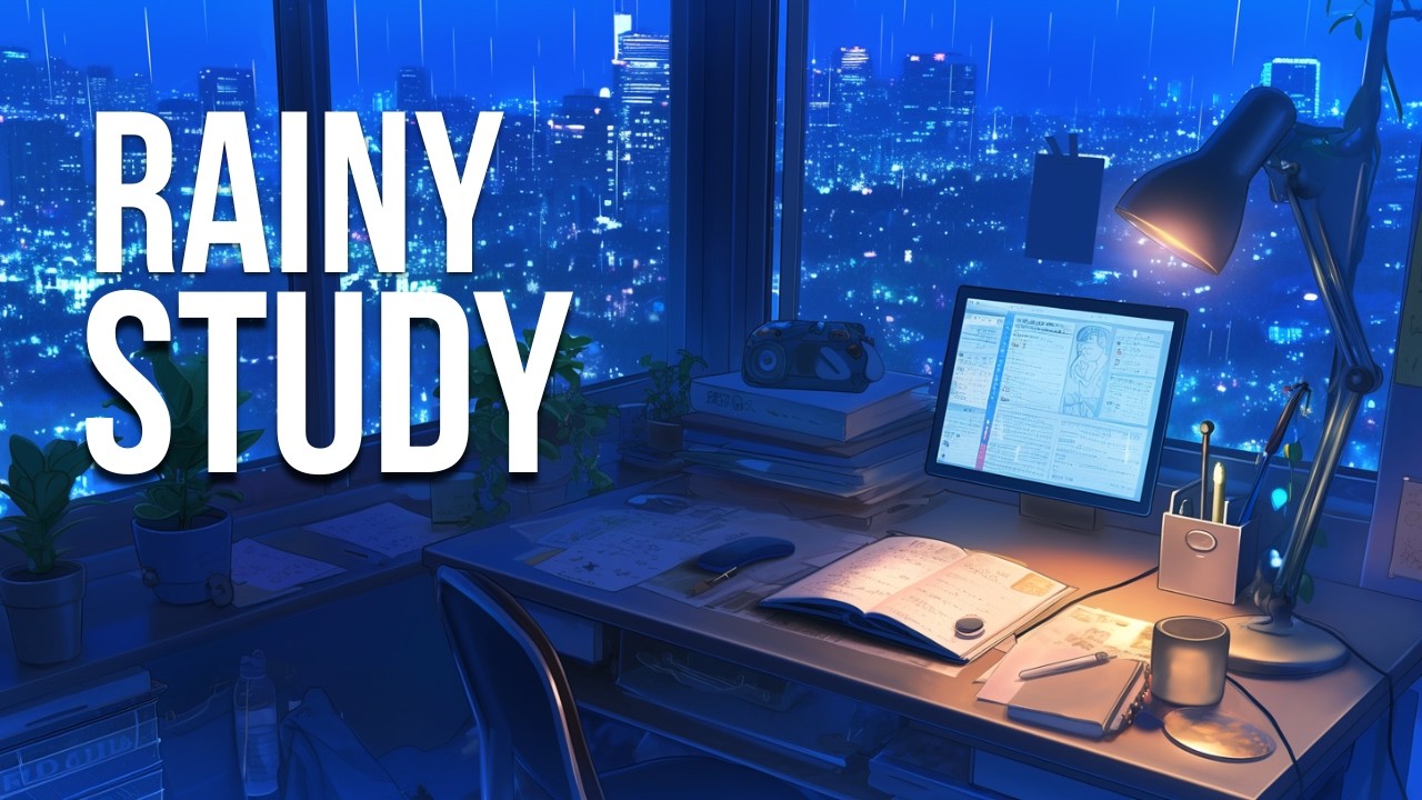 Rainy Late-Night Study Music (No Vocals) | Focus Without Distractions