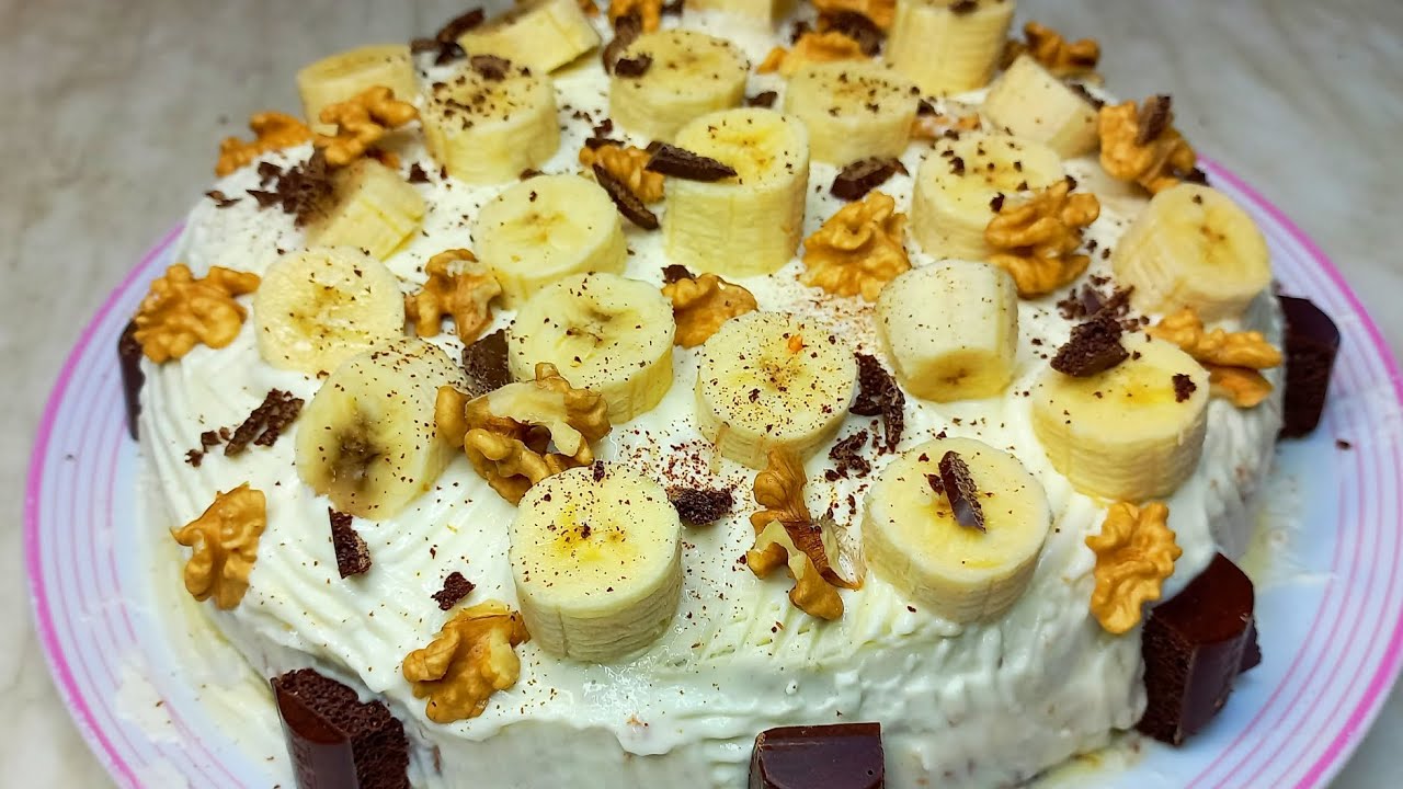Идеальный бисквитный торт с бананами - нежный и вкусный. Банановая нежность. Быстро и легко 🩷🎂