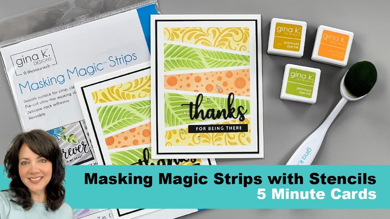 Masking Magic Strips with Stencils - 5 Minute Cards
