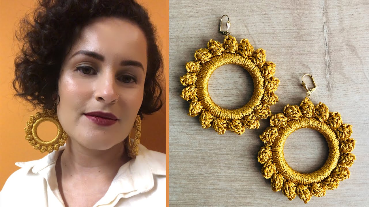 FAÇA E VENDA MUITO: BRINCO DE CROCHÊ SOL