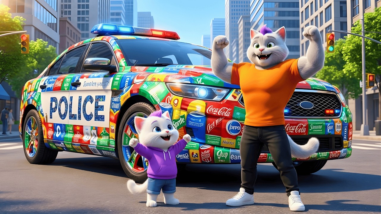 Police Car Made from Soda Cans Was Mocked — Until the Kitten Stopped the Bank Robbers | Cat AI Story