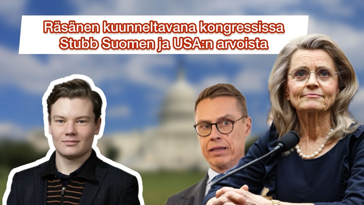 Päivi Räsänen puhuu USA:n kongressille. Stubb vastustaa amerikkalaisia arvoja